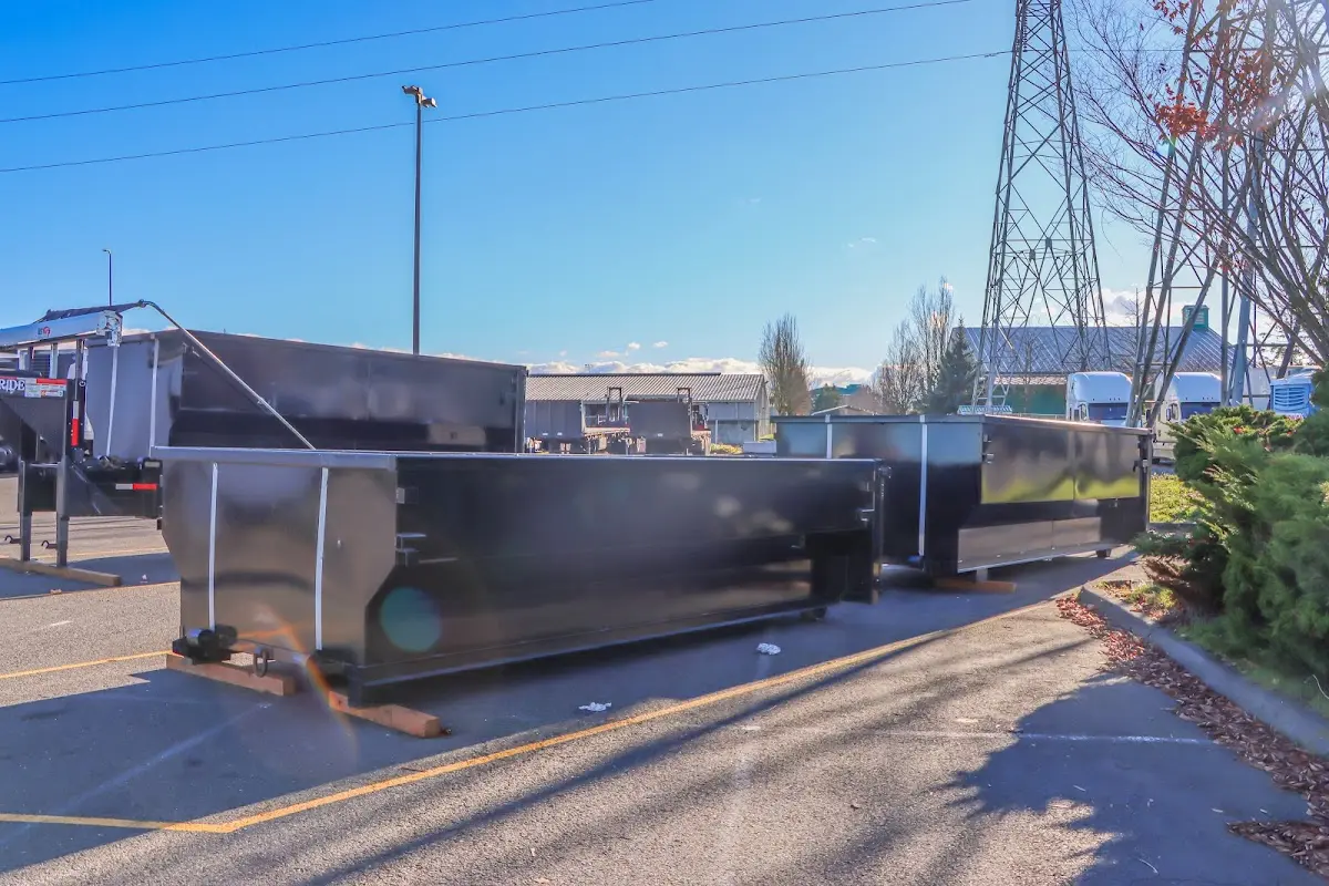 Roll-off dumpster ready for waste disposal at job site for Roll Off Dumpster Rental in Grain Valley